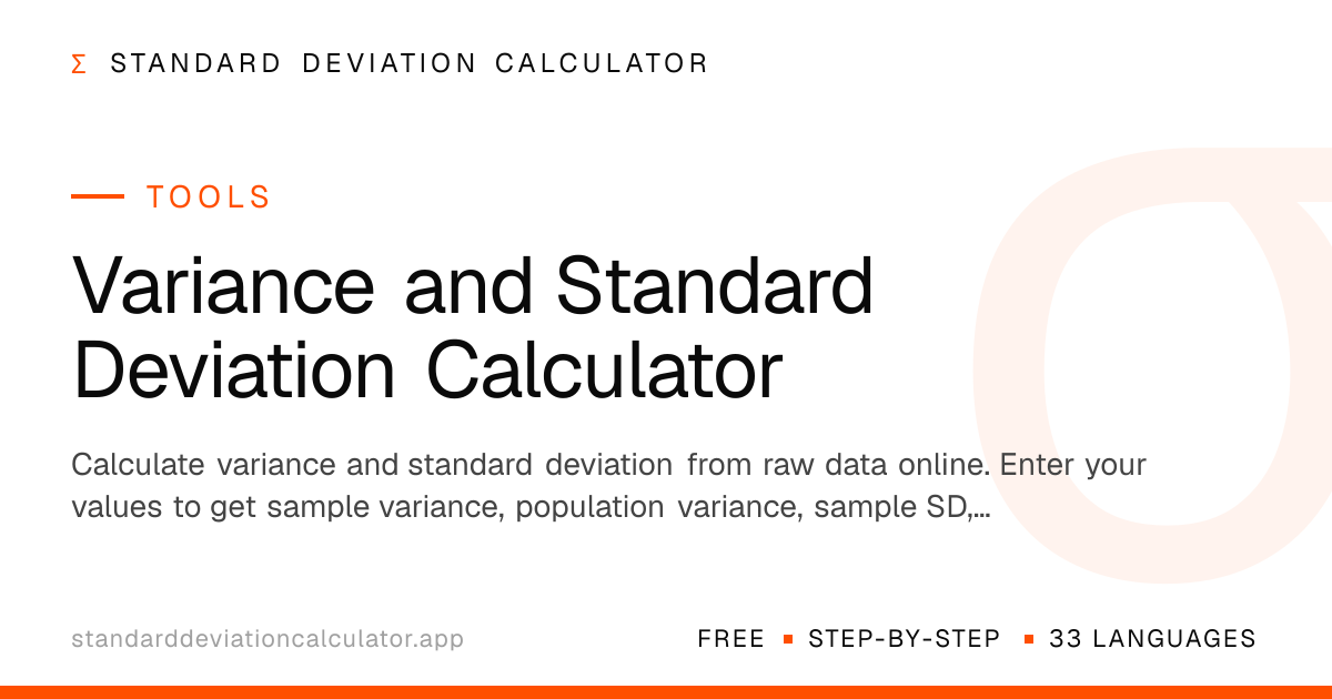 Variance and Standard Deviation Calculator | Standard Deviation Calculator
