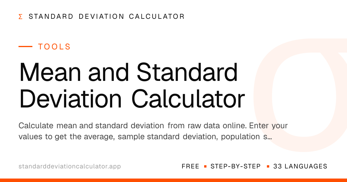 Mean and Standard Deviation Calculator | Standard Deviation Calculator