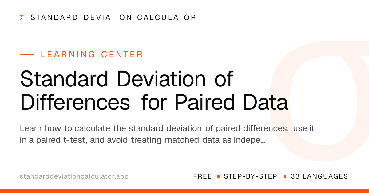 Standard Deviation of Differences for Paired Data | Standard Deviation ...