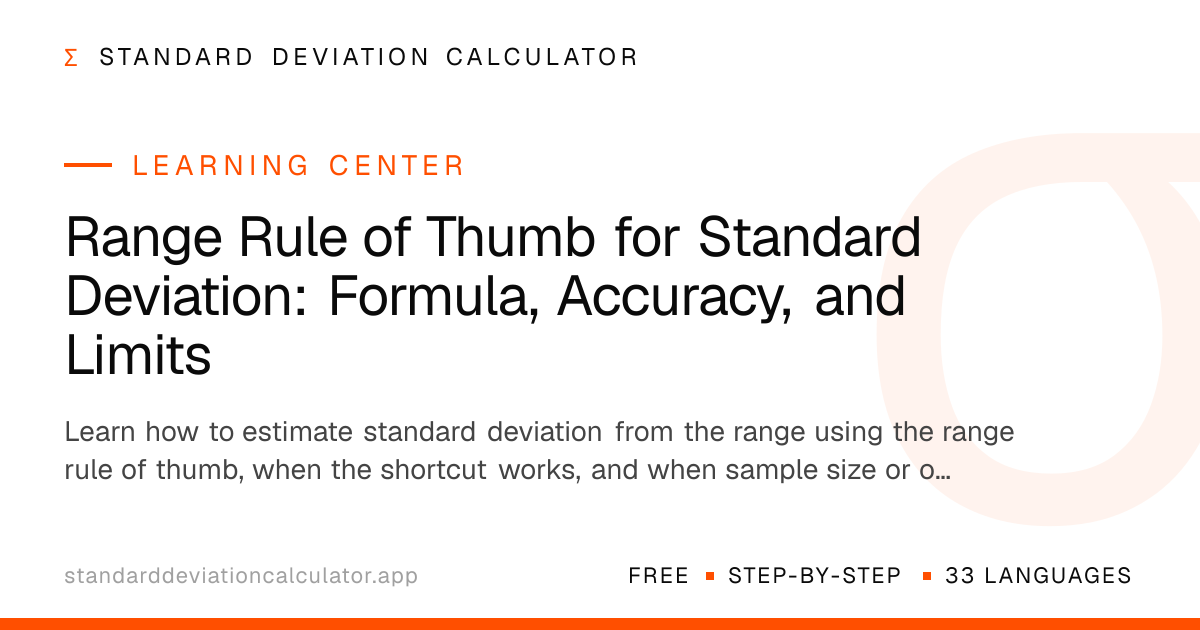 Range Rule of Thumb for Standard Deviation: Formula, Accuracy, and ...