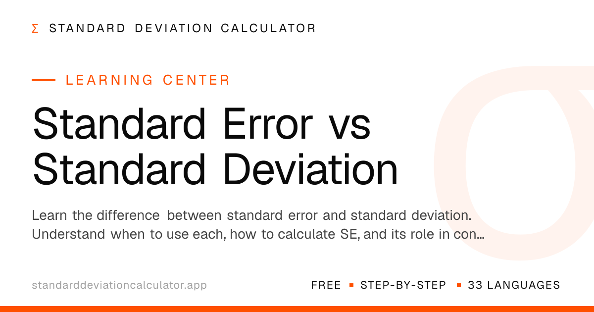 Erro Padrão vs Desvio Padrão | Standard Deviation Calculator