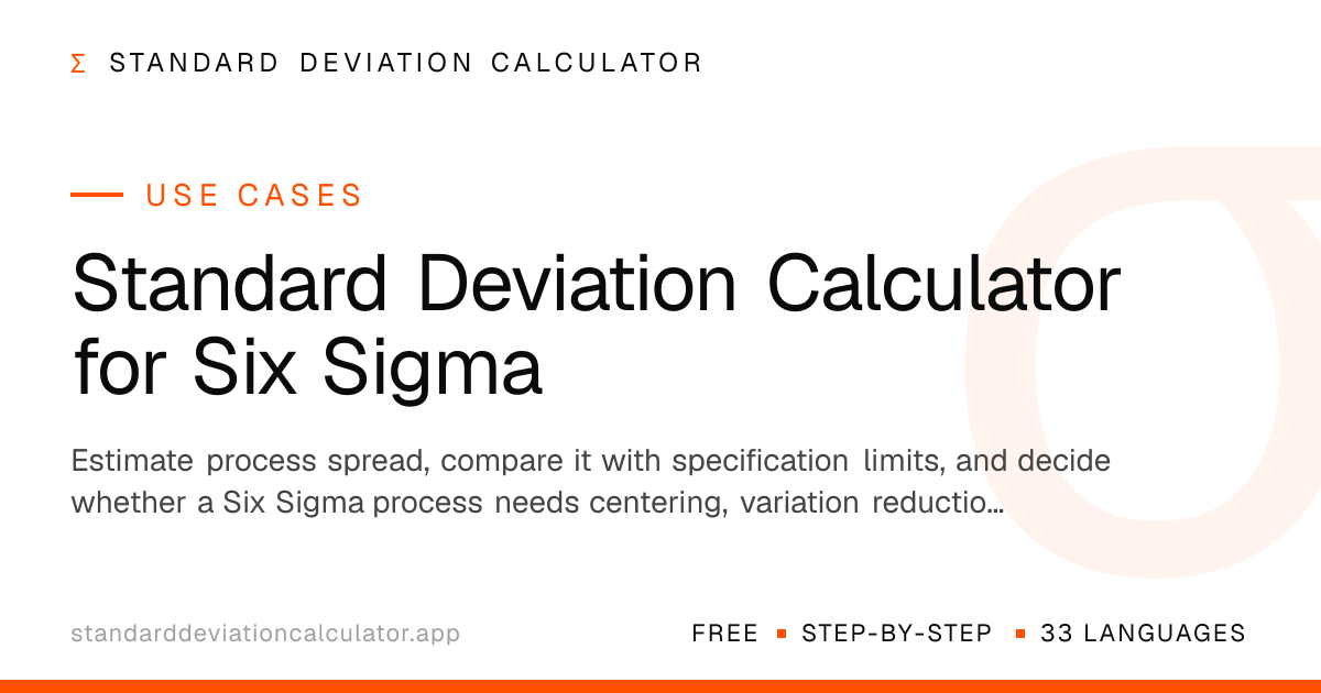 Standard Deviation Calculator for Six Sigma | Standard Deviation Calculator