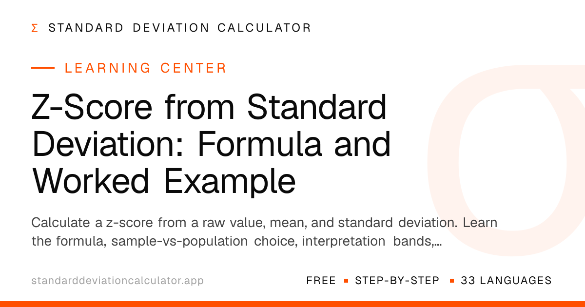 Z-Score from Standard Deviation: Formula and Worked Example | Standard ...