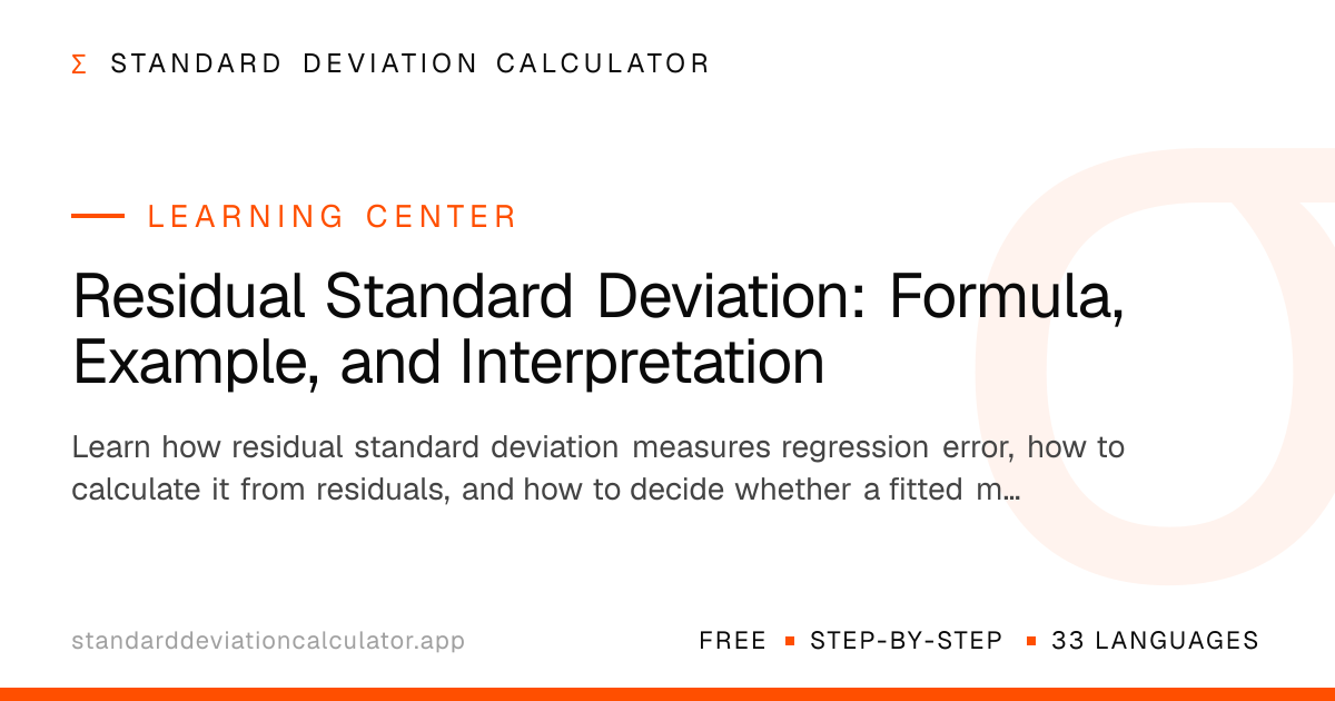 Residual Standard Deviation: Formula, Example, and Interpretation ...